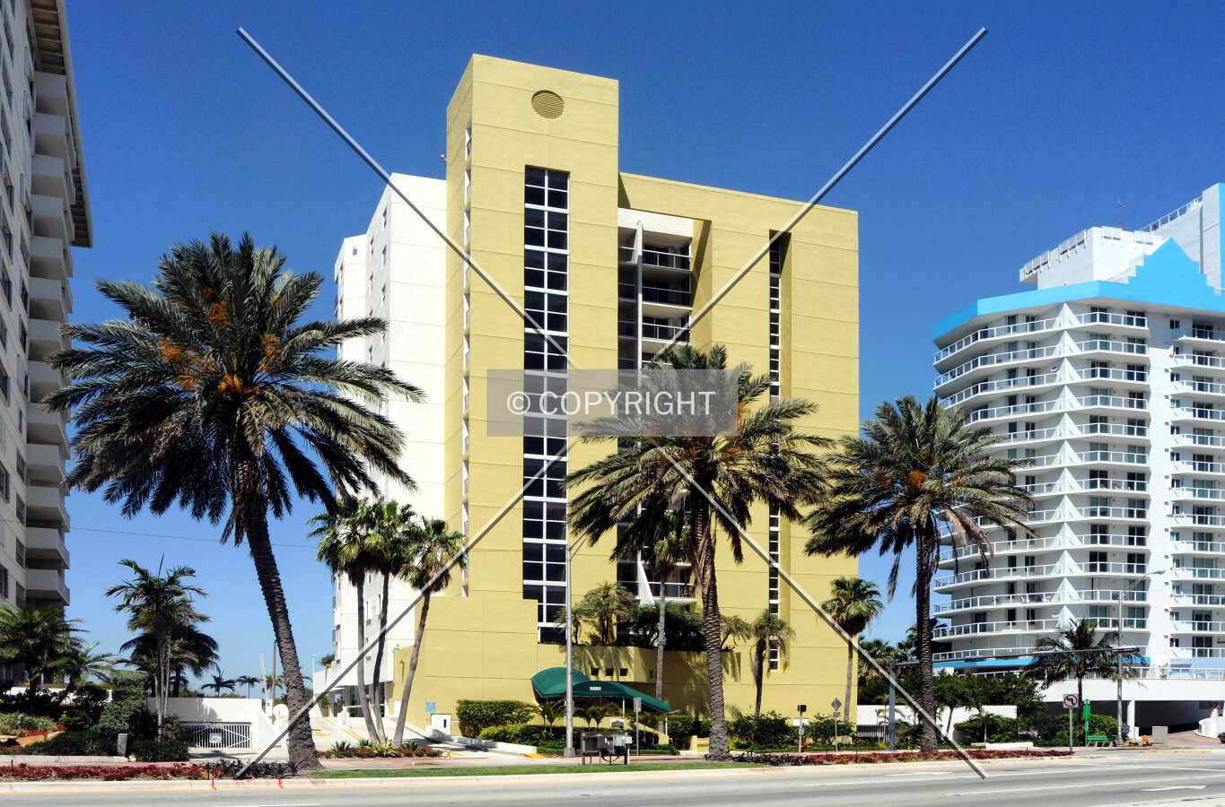 View from the east across Collins Avenue