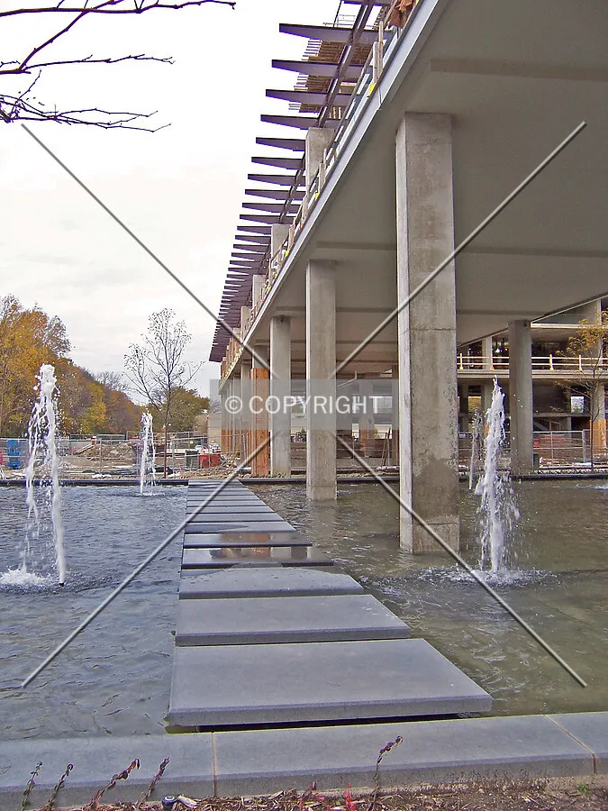 Looking north across the fountain pool