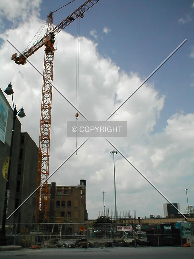 Site view with crane