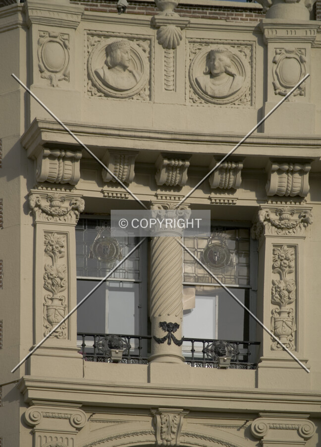 Windows in western façade