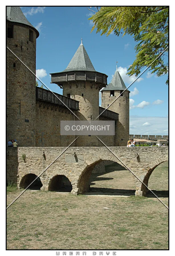 Arch bridge to access Carcassonne's Castle