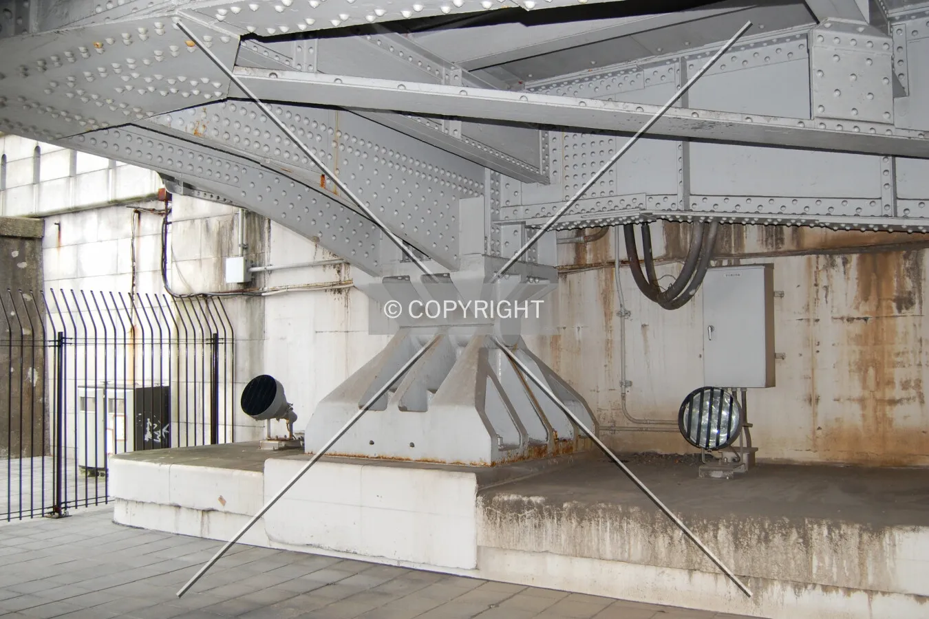 Stanchion at the east end