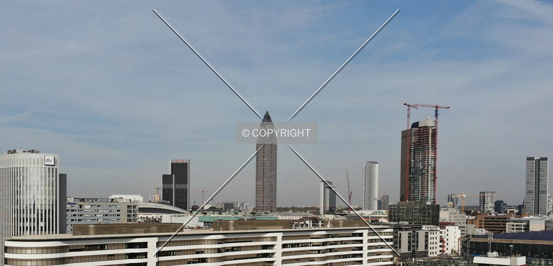 Frankfurt panorama with Messeturm