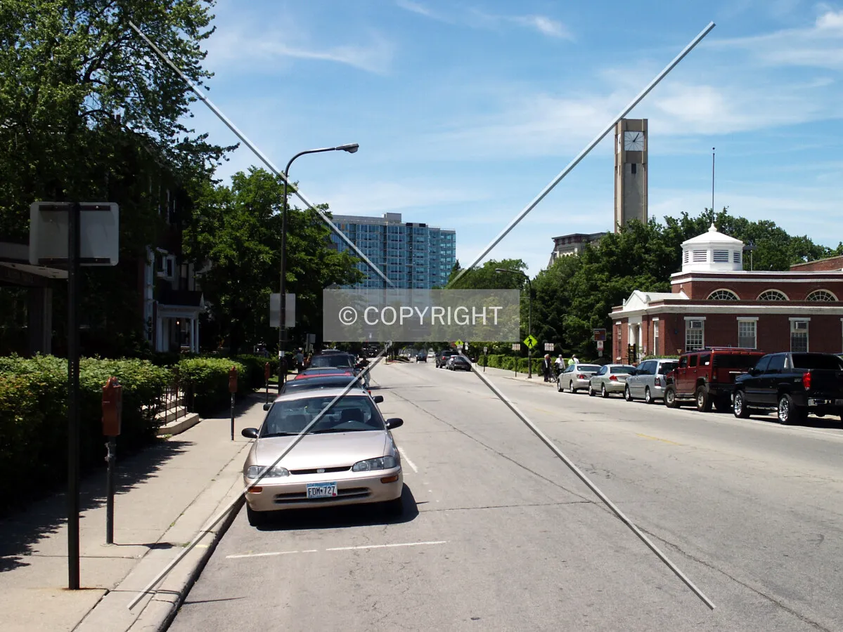 Looking west from Chicago Avenue