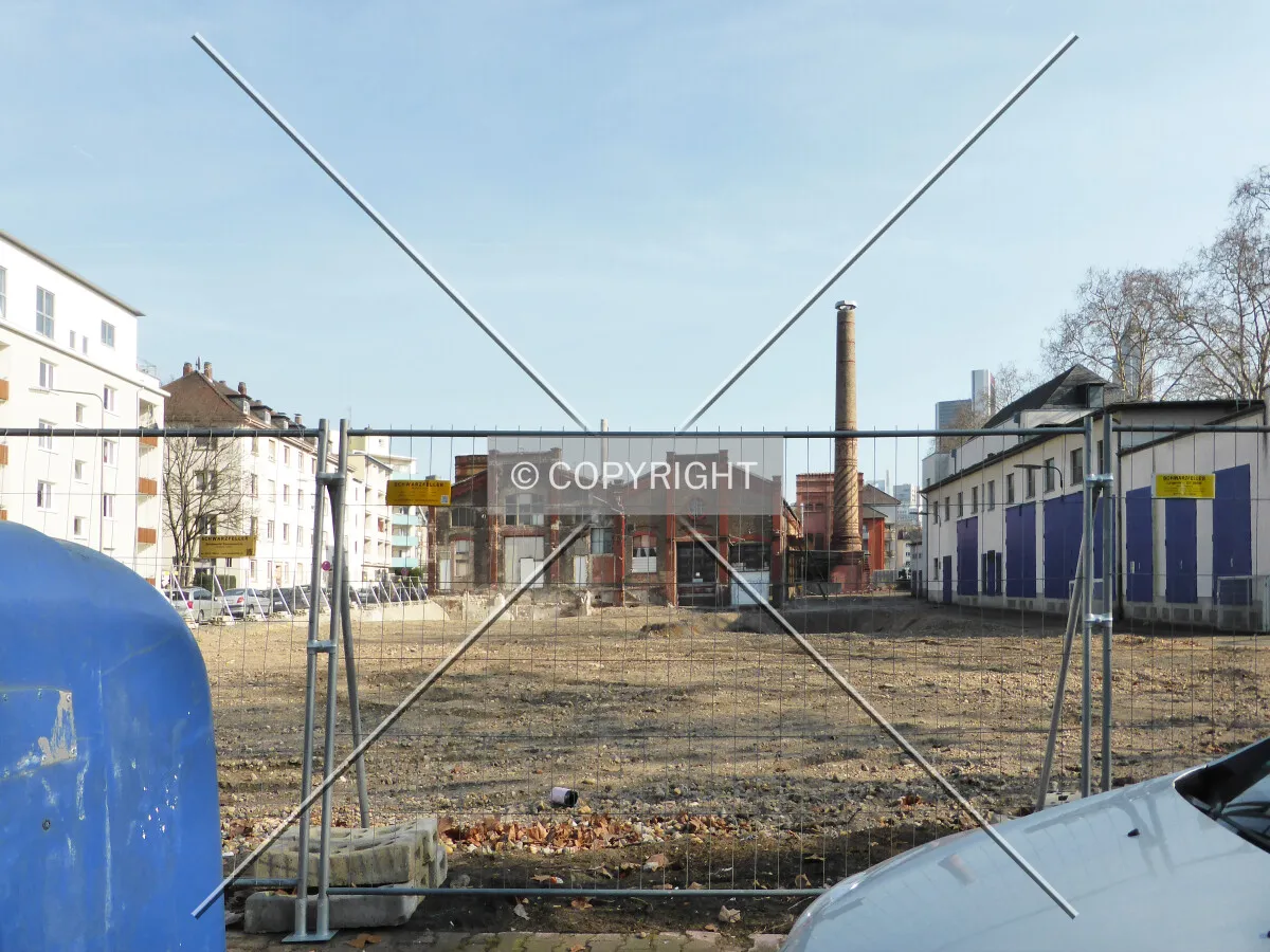 The site after the building has been demolished