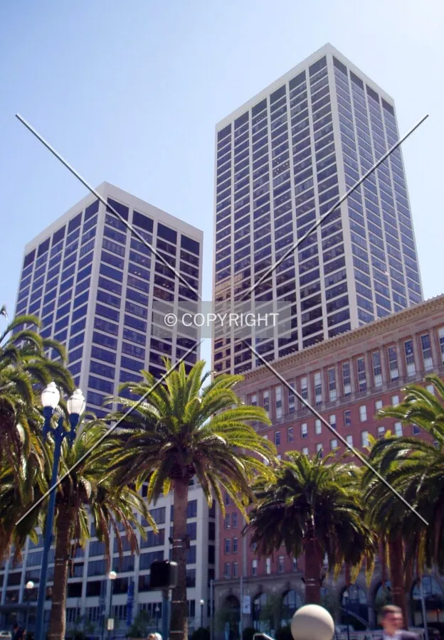 From the northeast along The Embarcadero