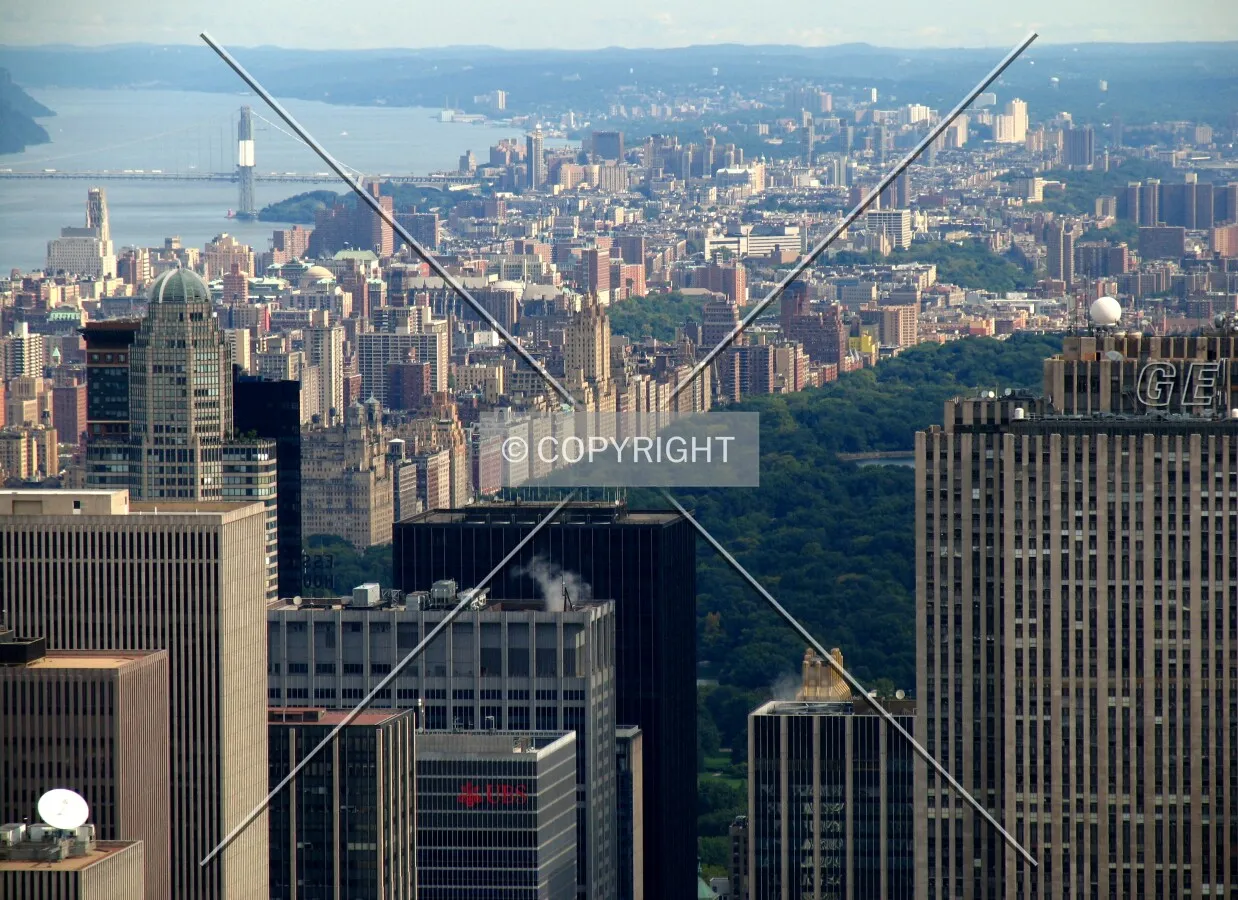 George Washington Bridge, Upper West Side, and Central Park from the Empire State Building observation deck