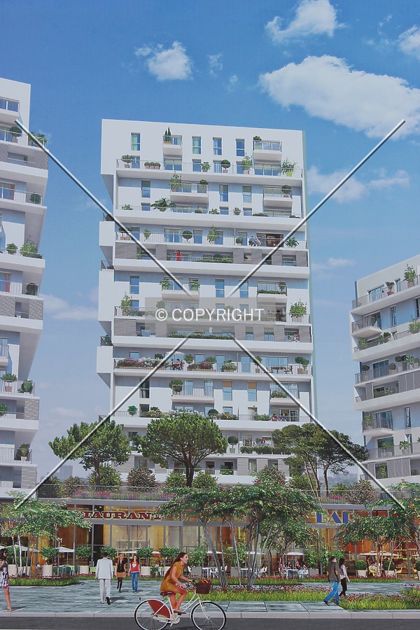 Rendering displayed at the construction site.
