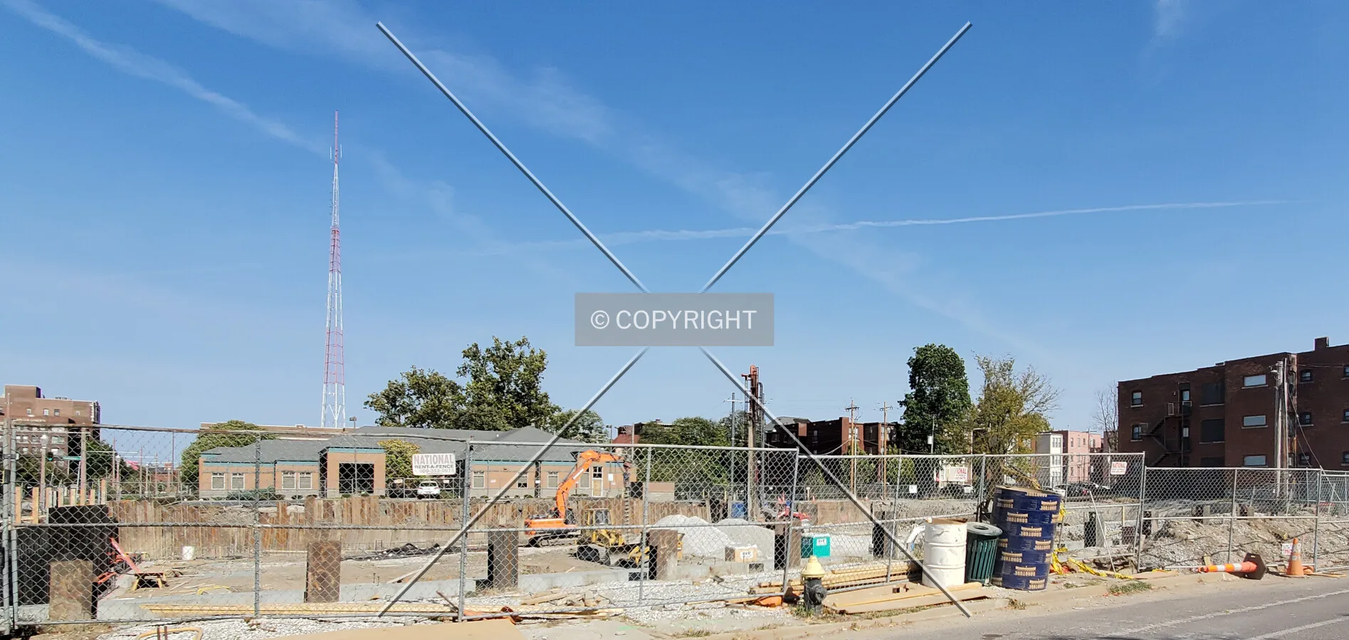 From the southwest during construction; October 17, 2021