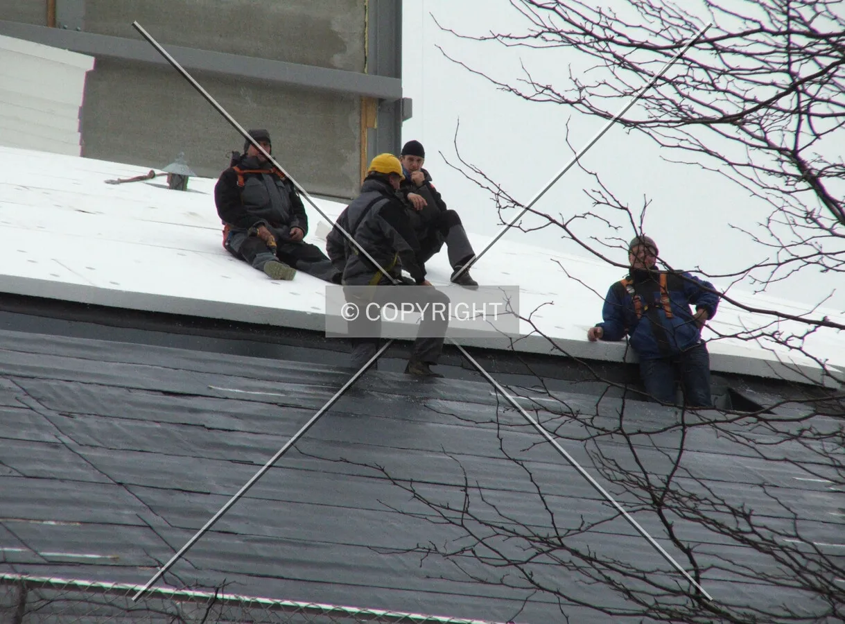The roof being fitted with isolation material