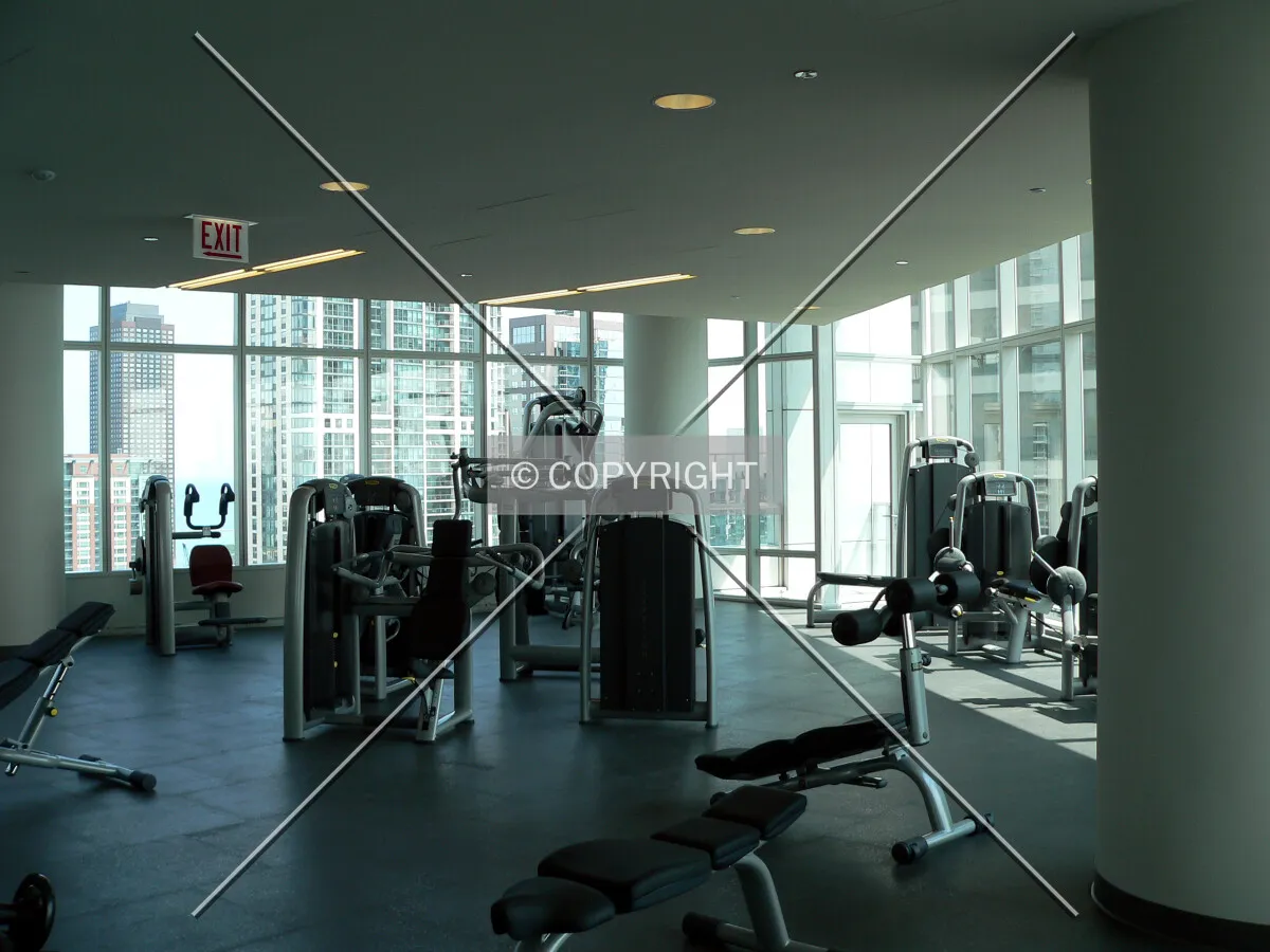 View of the east end of the exercise room