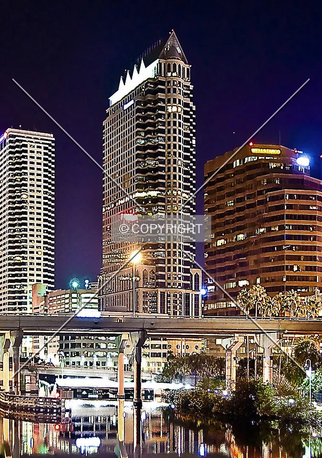 View from the south at night.