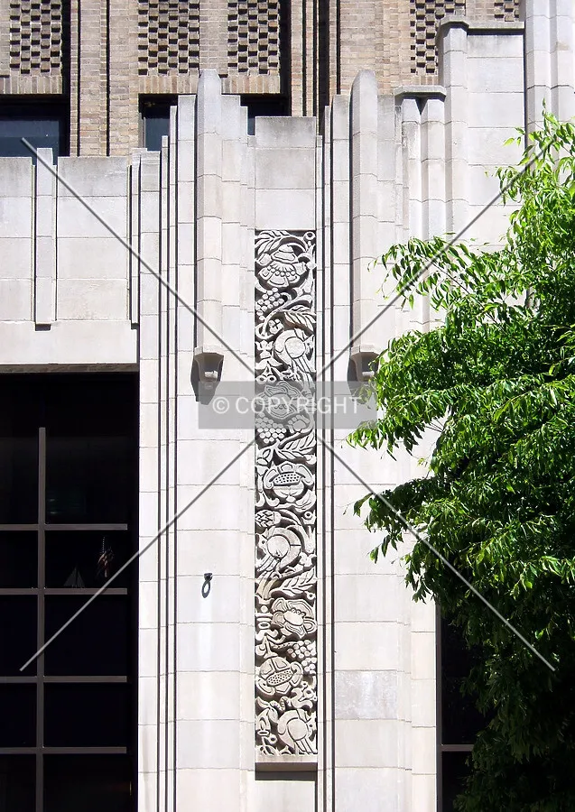 Facade detail from the southeast