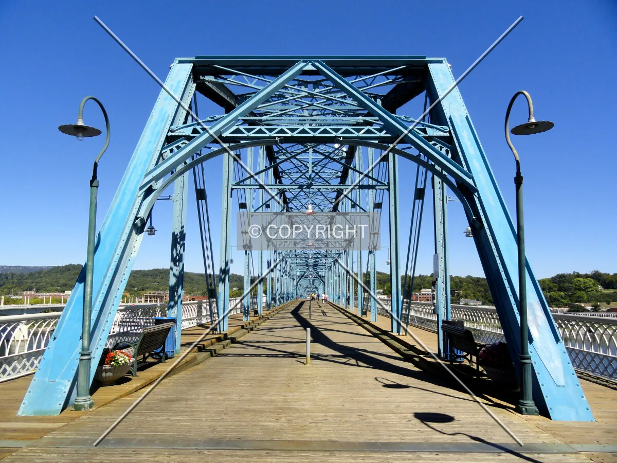 Walking northward along the bridge