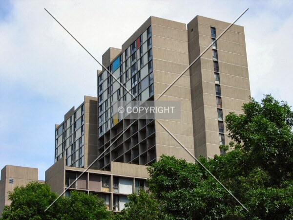 Top floors from the southeast on 6th Street