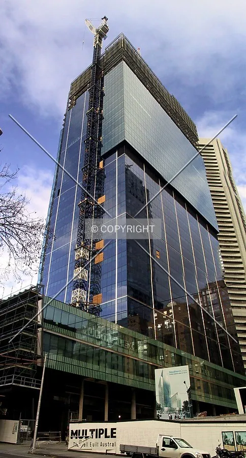 Looking up the northwest corner