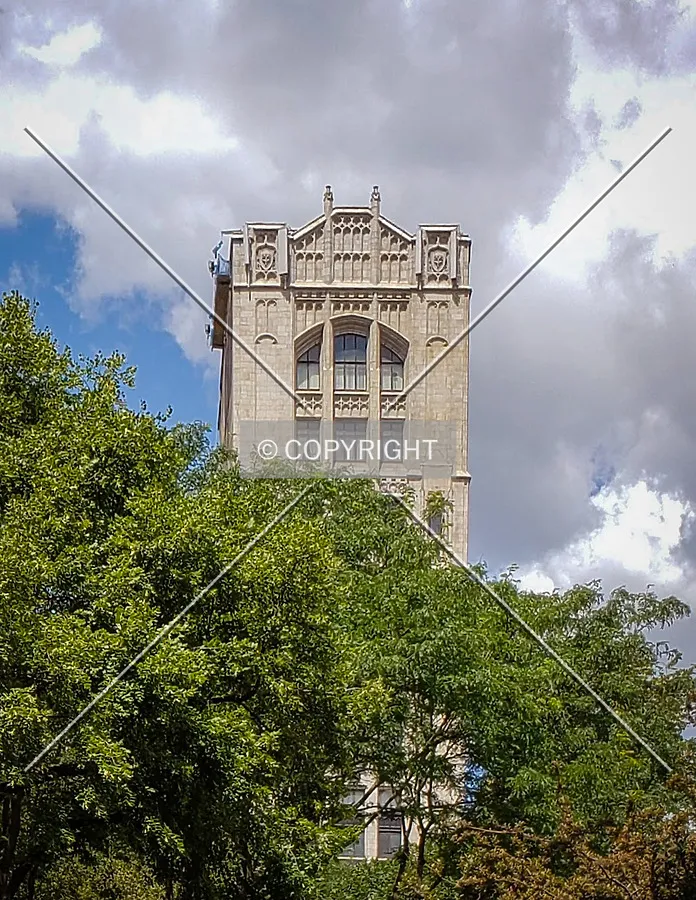 Upper floors from the southeast; August 10, 2019