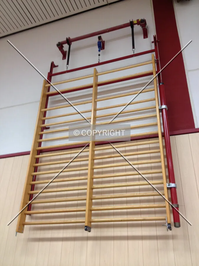 Climbing frame in a sports hall