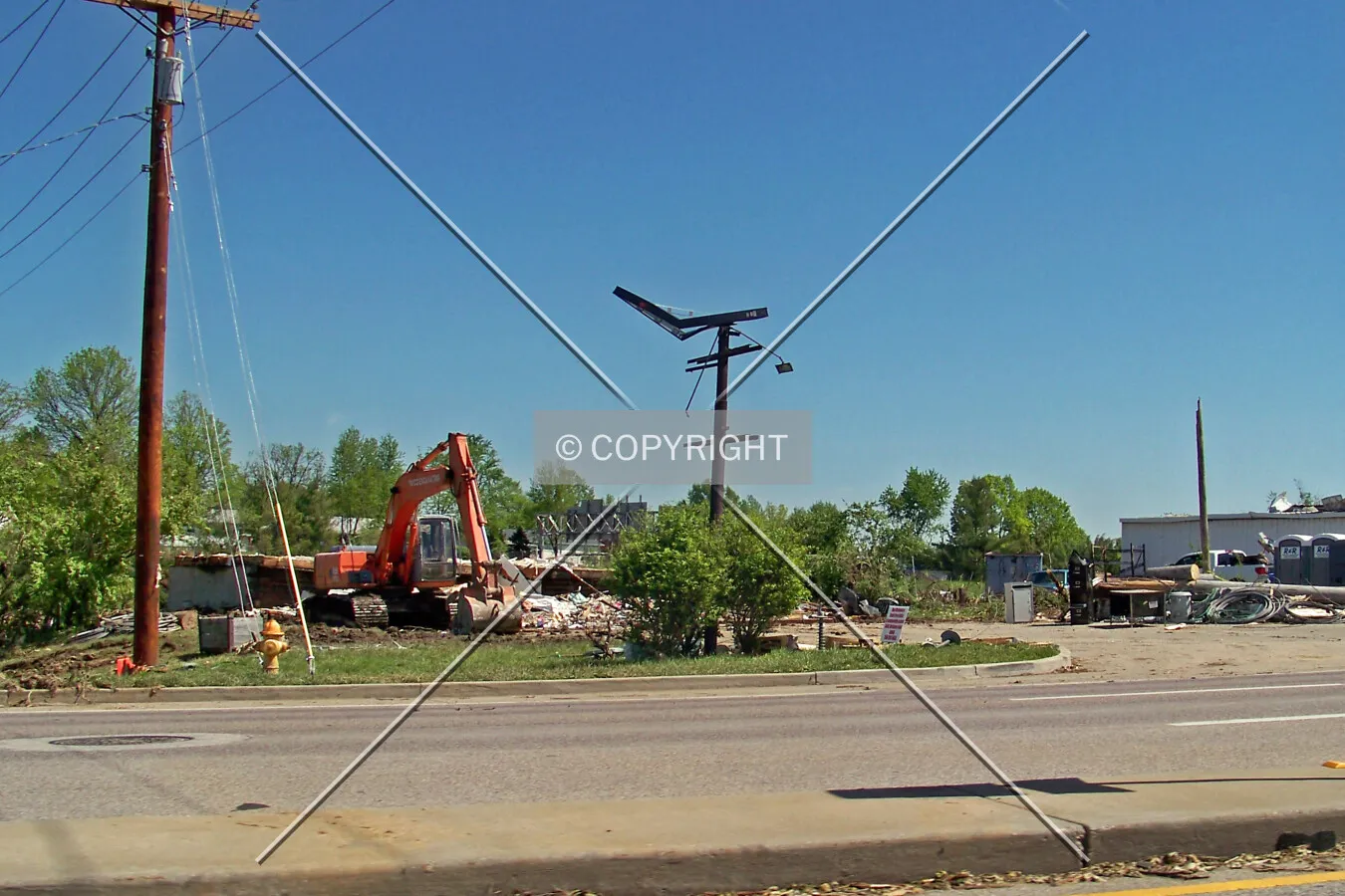 View from the southeast one week after being destroyed by a tornado