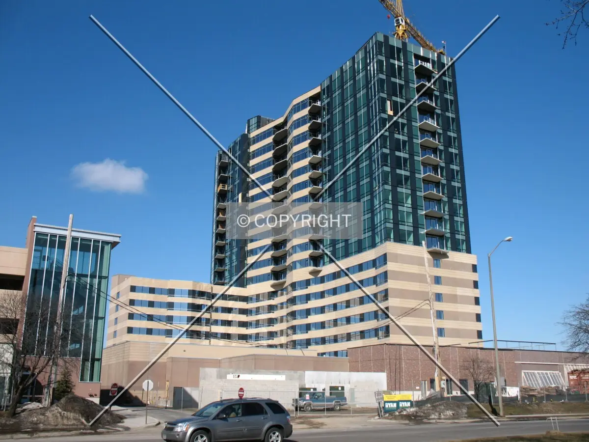 View to the northwest across York Avenue
