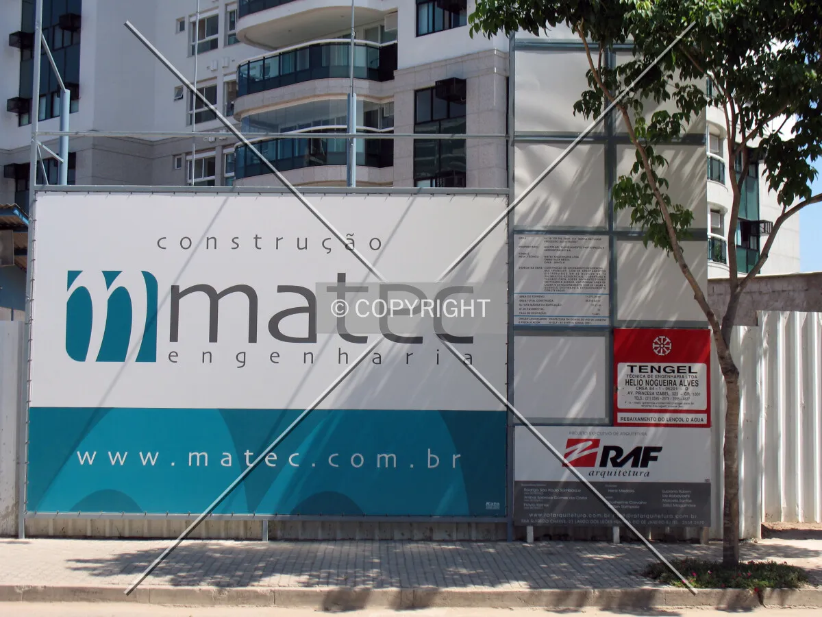 Sign with companies involved in construction