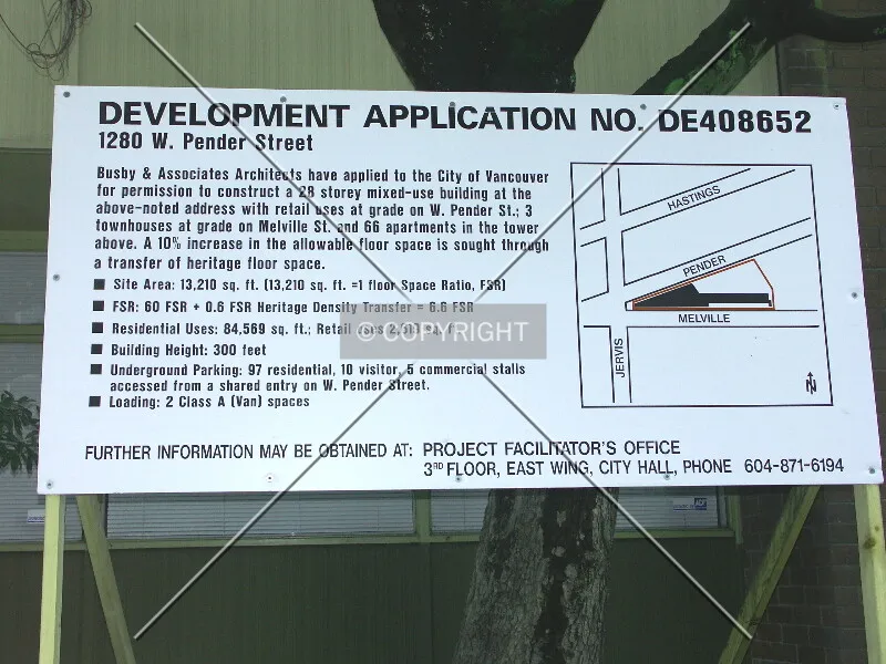 City development permit information sign