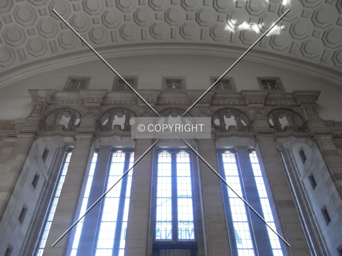 Looking up west entrance Leipzig train station