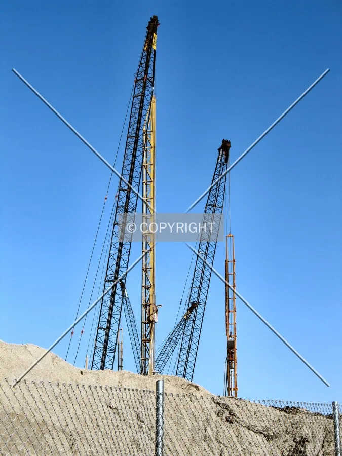 Foundation cranes from 23rd Avenue SE