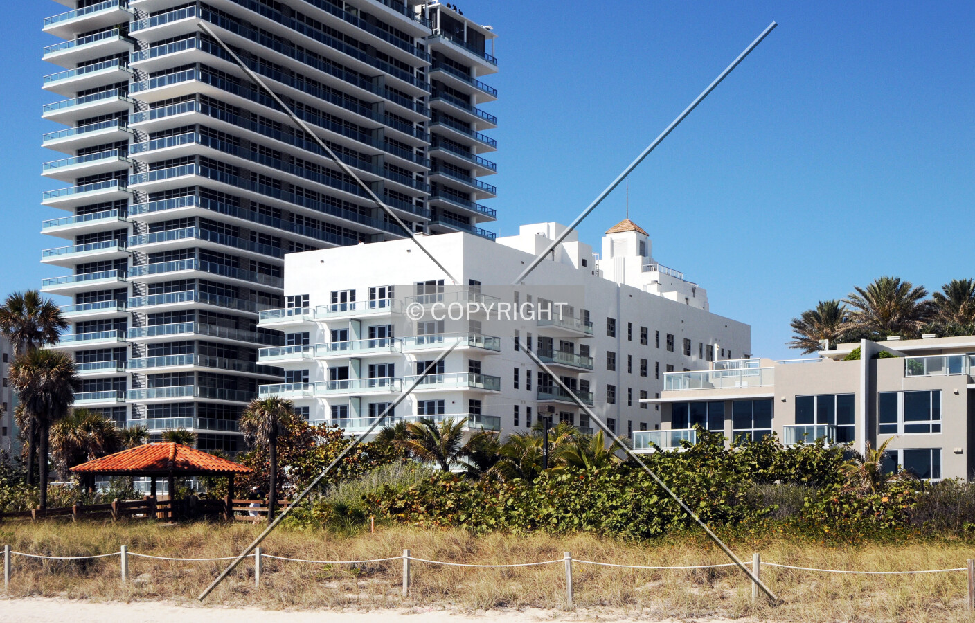 View from the northeast along the beach