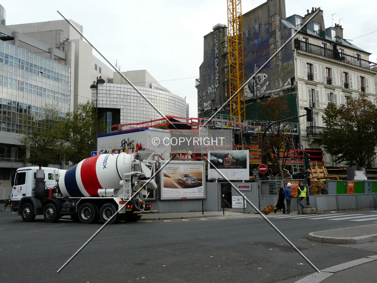 The west side of the construction site
