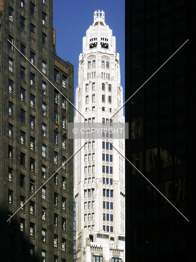 View from Prudential Plaza, squeezing between the Hard Rock Hotel and Michigan Plaza
