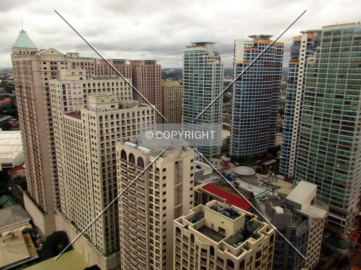 Looking northeast over Eastwood City from the 35th floor