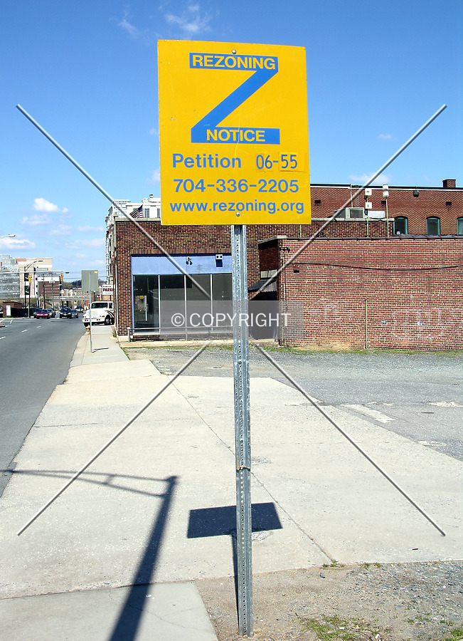 Re-zoning notice along West 5th Street