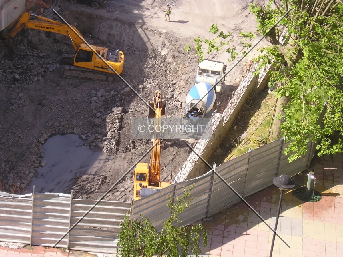 Excavating the construction site