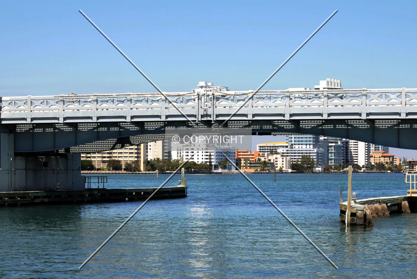 View of the drawbridge section of the causeway from the south