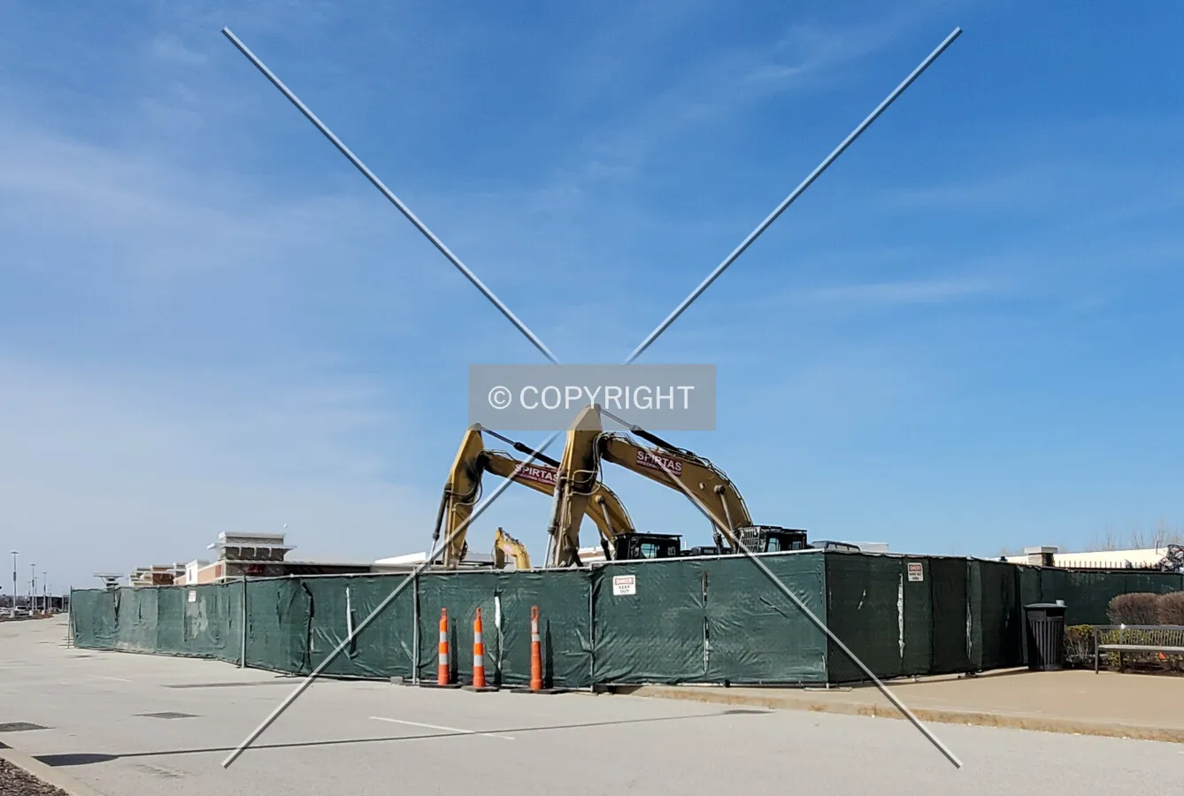 From the southeast during construction; February 22, 2020