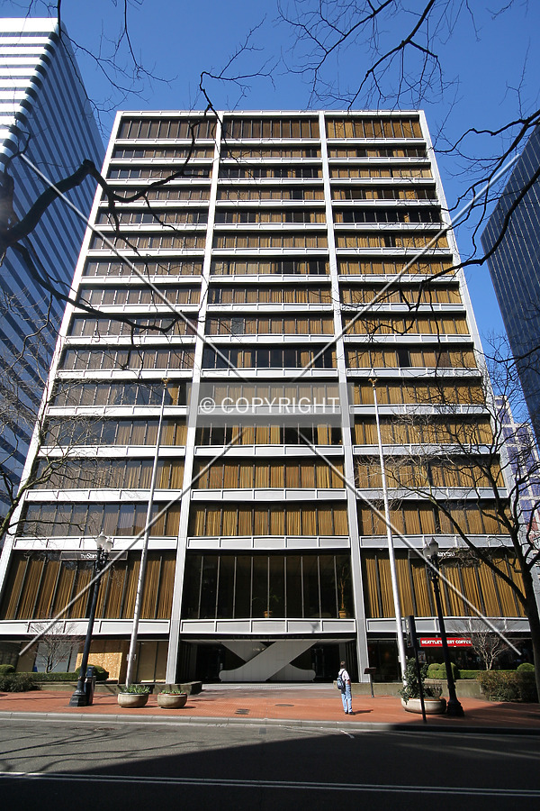 Looking up the eastern facade