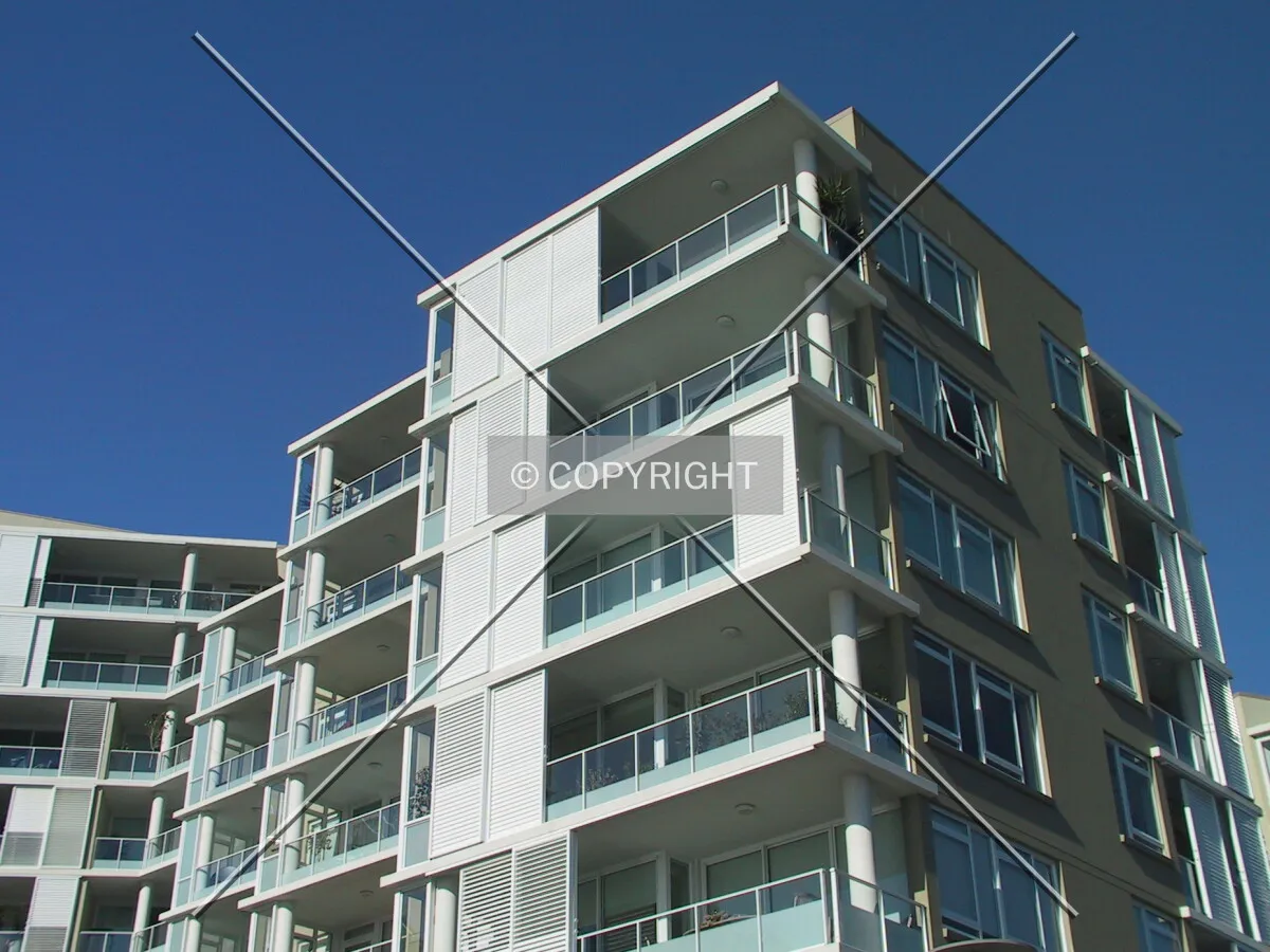 Looking up at the upper floors