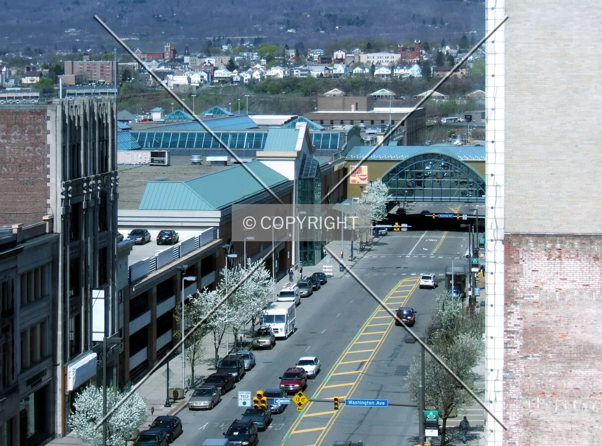 View from the southeast past Washington Avenue
