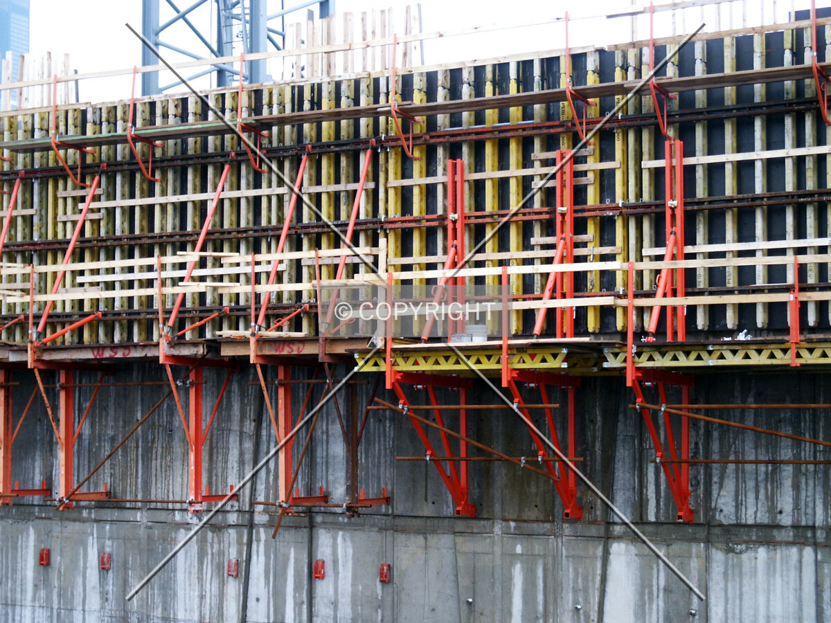 Formwork on the north wall