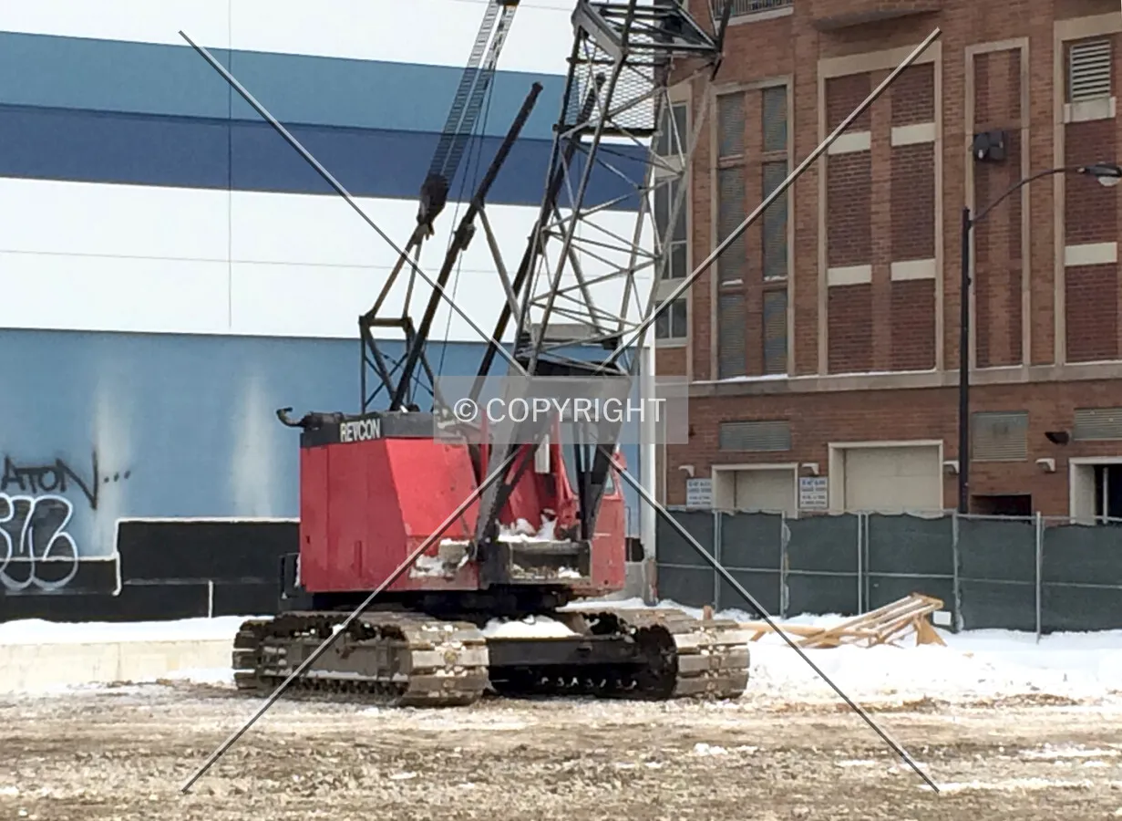 Base of a service crane for upcoming foundation work. February 6, 2015.