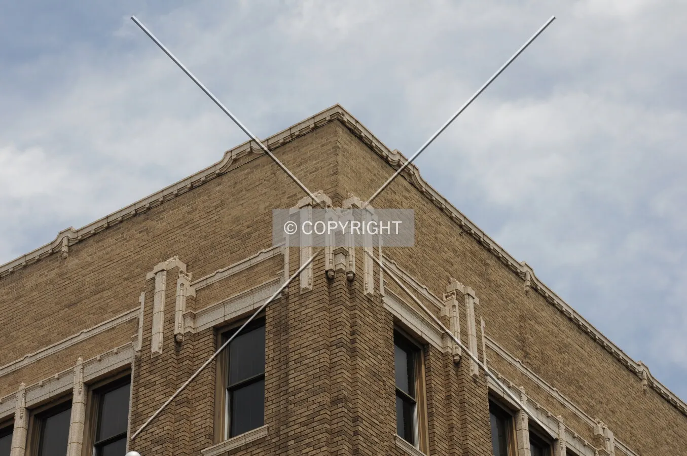 Detail below the parapet