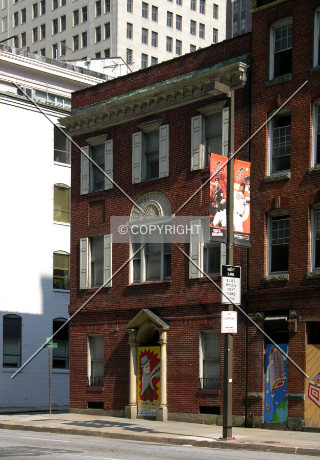 From across East Lombard Street to the south