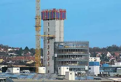 The tower during construction