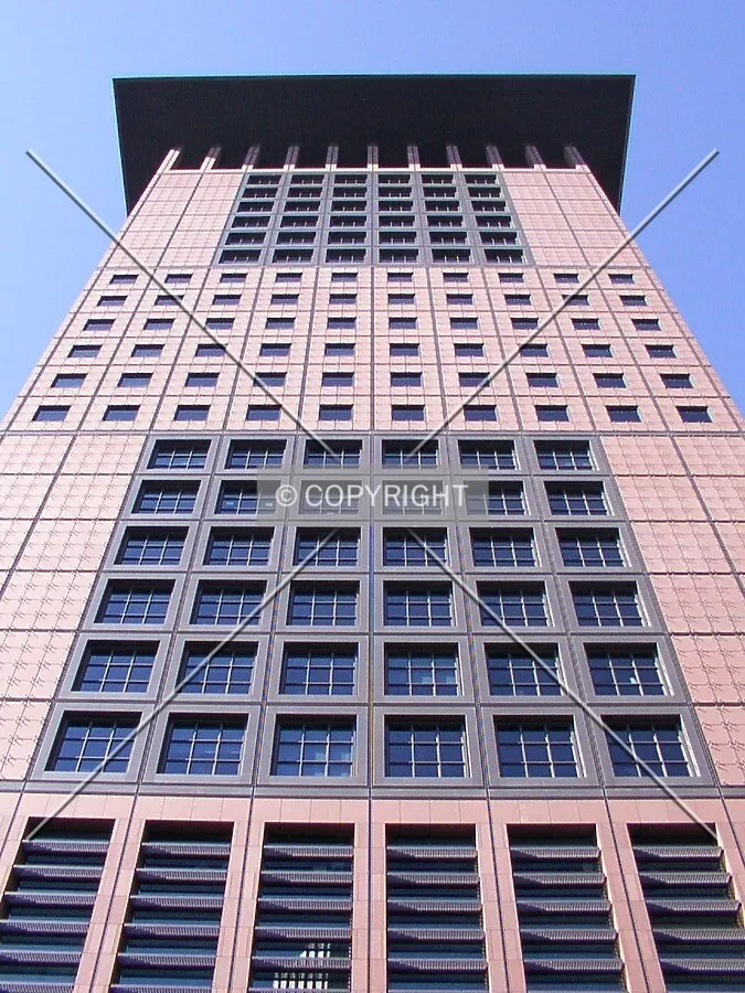 Looking up the south facade