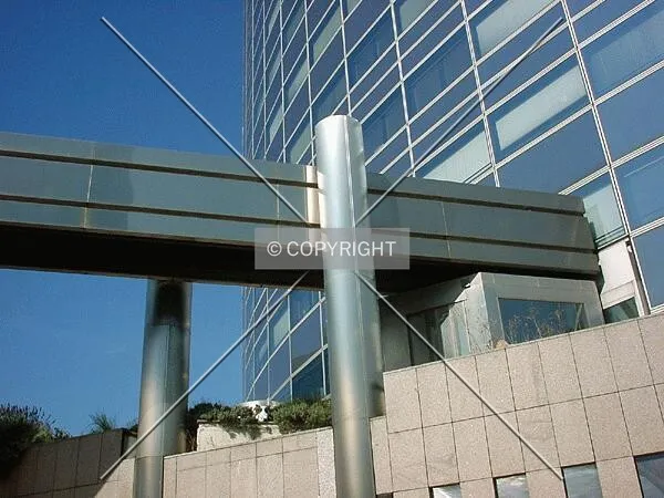 Detail of an structural elements of the CNIT building which stretches to Tour Sequoia