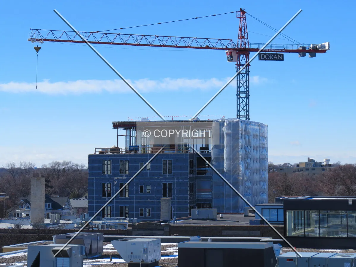View to the southwest from the Calhoun Square Parking Ramp