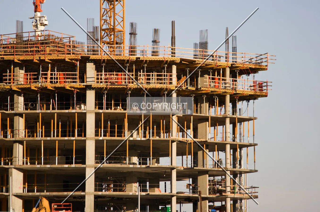 Upper levels of the structure