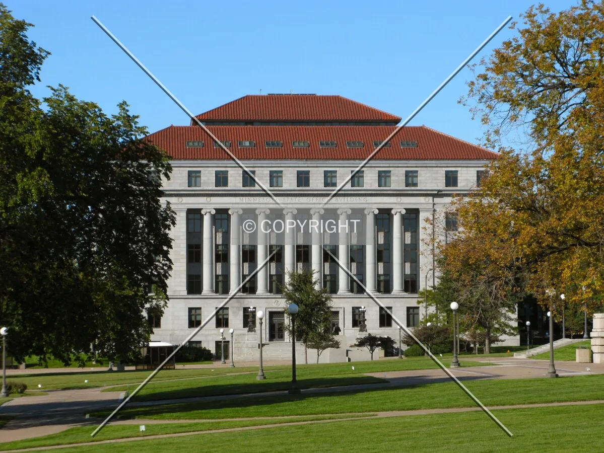 View to the west across the Capitol Lawn from the Minnesota Judicial Center