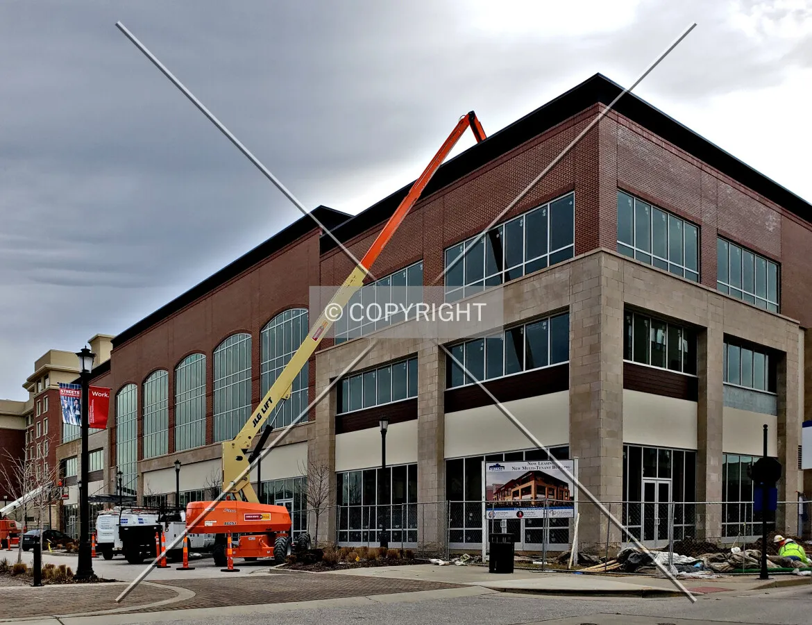 View from the southwest during construction; February 14, 2019